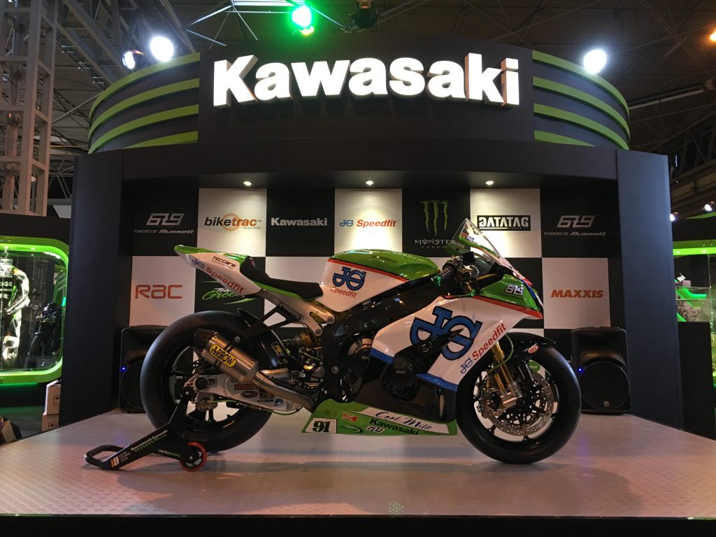 Kawasaki motorbike stand