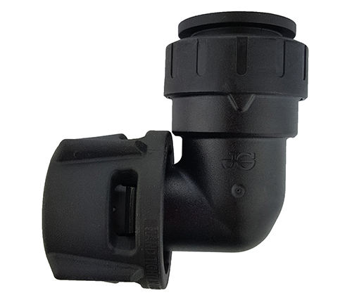 Push-fit Female Elbow Connector - Black